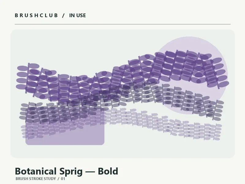 Botanical Sprig — Bold brush stroke example