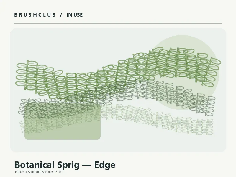 Botanical Sprig — Edge brush stroke example