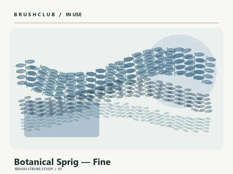Botanical Sprig — Fine brush usage example 1