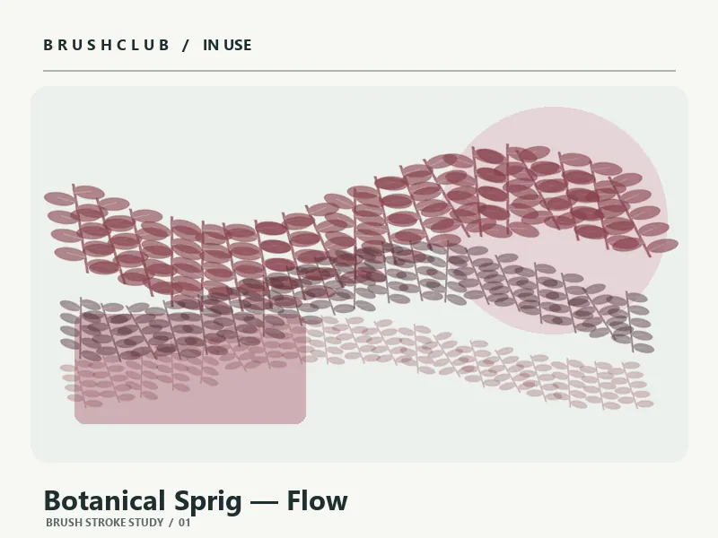 Botanical Sprig — Flow brush stroke example