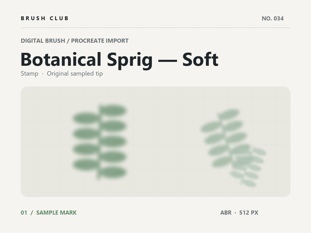 Botanical Sprig — Soft brush preview