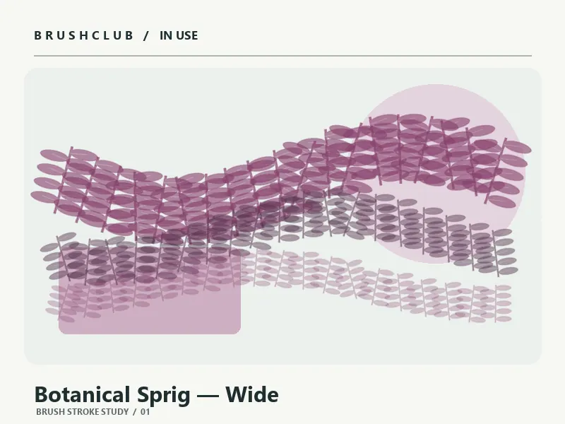 Botanical Sprig — Wide brush stroke example