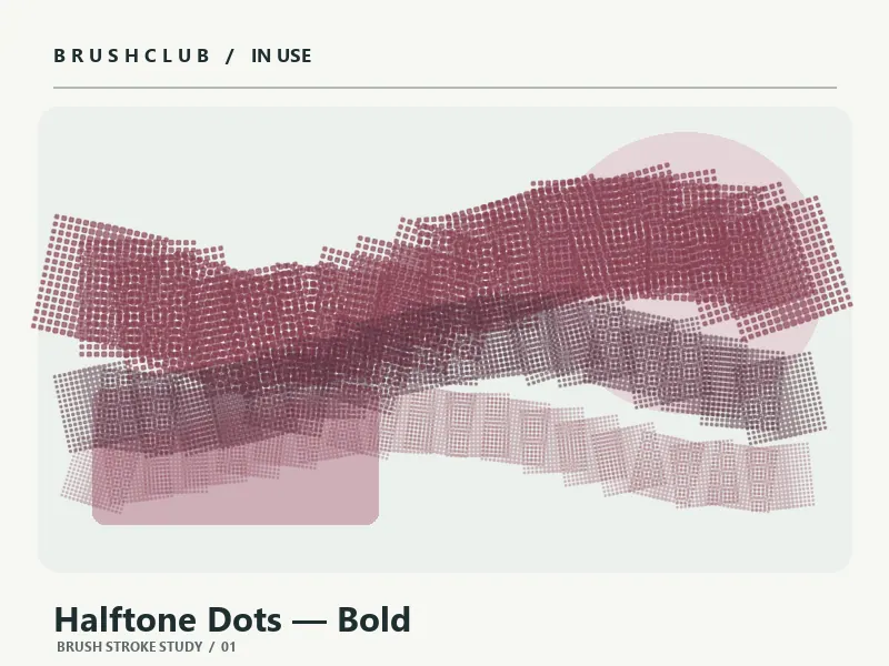 Halftone Dots — Bold brush stroke example