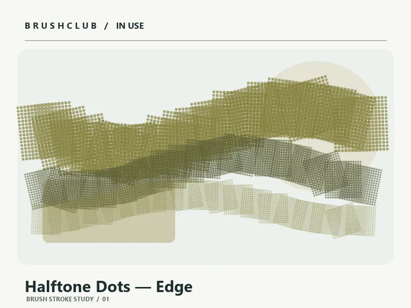Halftone Dots — Edge brush stroke example