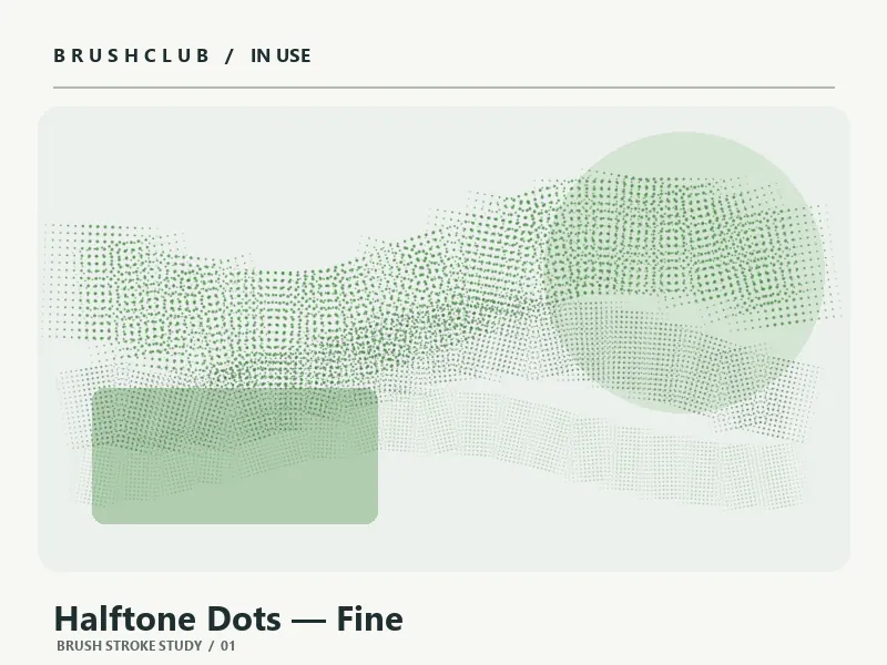 Halftone Dots — Fine brush stroke example