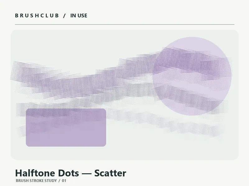Halftone Dots — Scatter brush stroke example