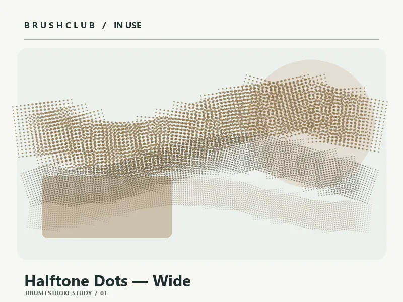 Halftone Dots — Wide brush stroke example