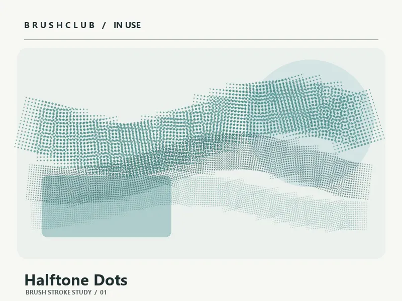 Halftone Dots brush stroke example