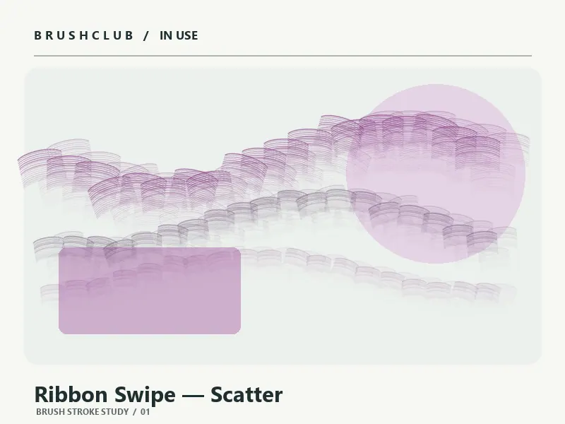 Ribbon Swipe — Scatter brush stroke example