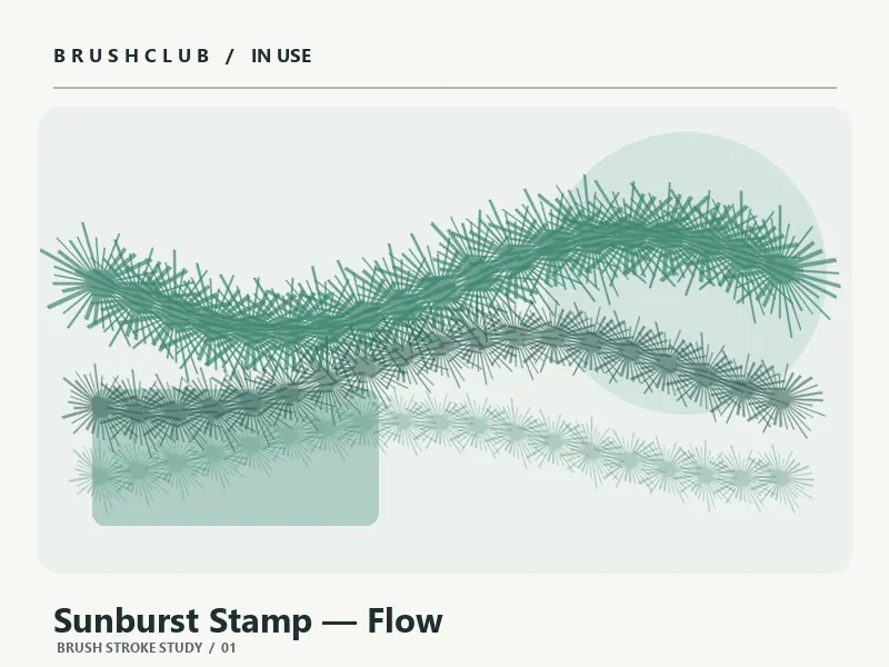 Sunburst Stamp — Flow brush stroke example