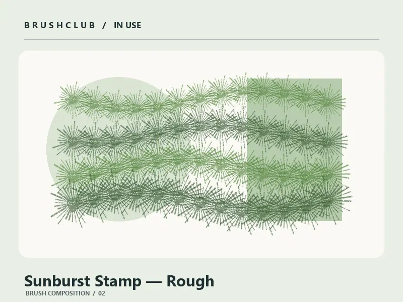 Sunburst Stamp — Rough brush usage example 2