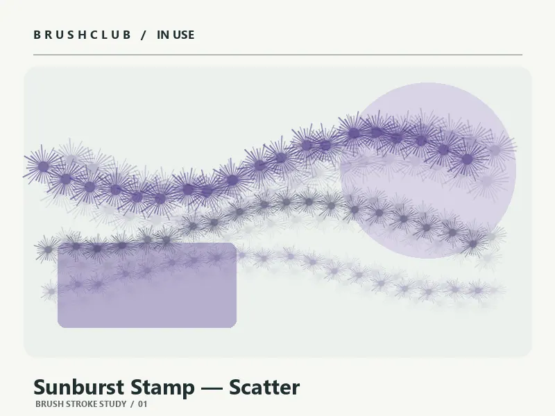 Sunburst Stamp — Scatter brush stroke example