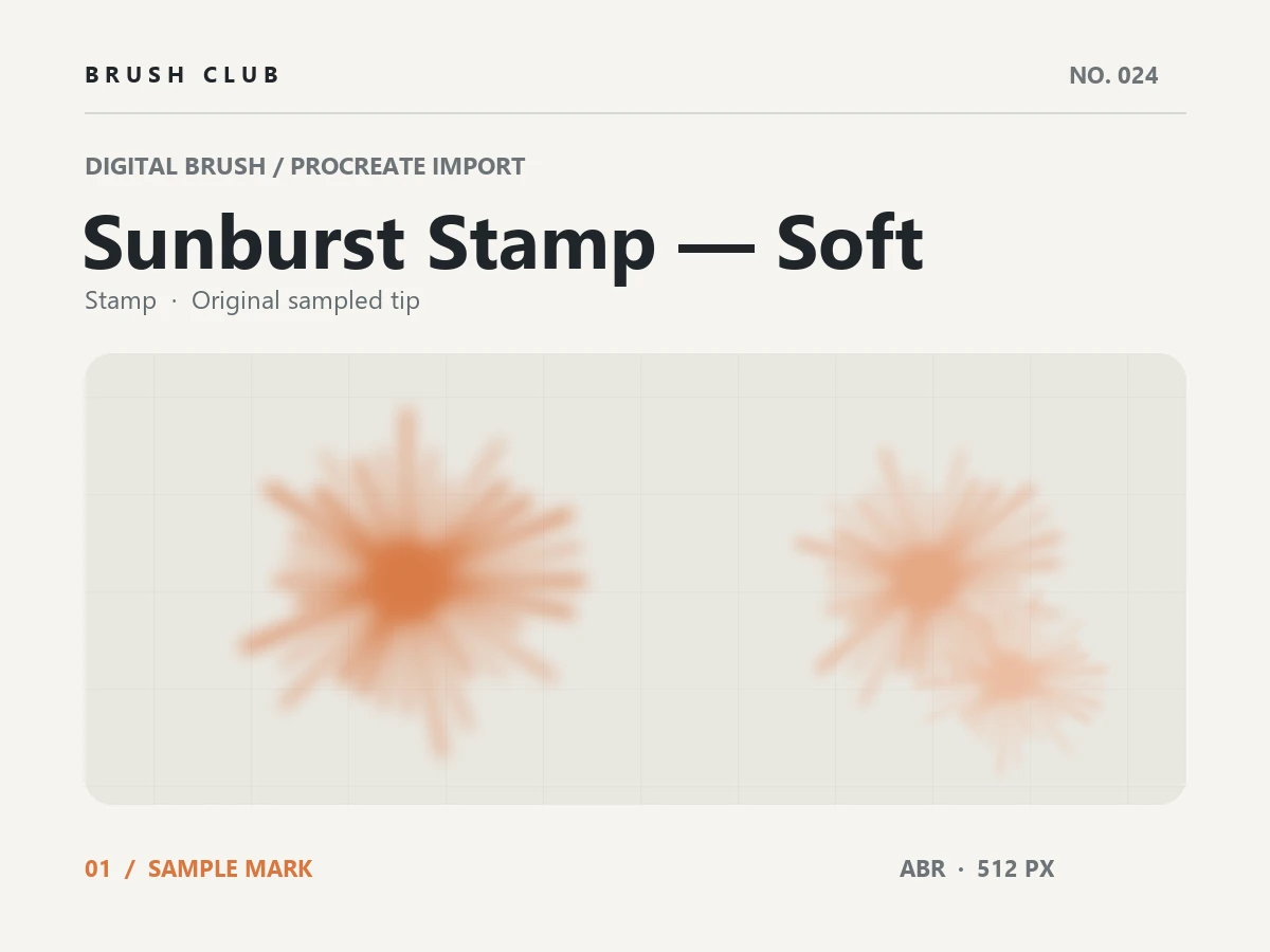 Sunburst Stamp — Soft brush preview