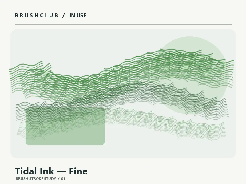 Tidal Ink — Fine brush stroke example