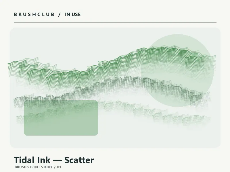 Tidal Ink — Scatter brush stroke example