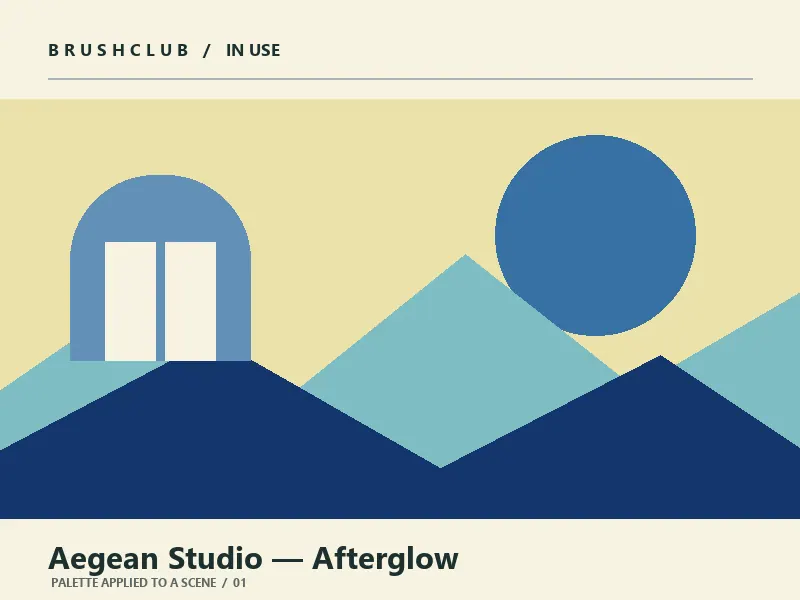 Aegean Studio — Afterglow palette in use
