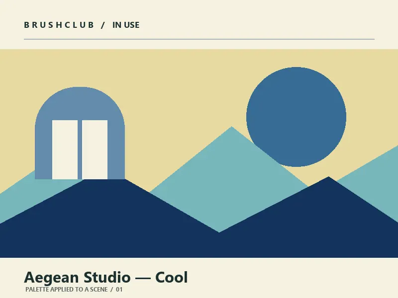 Aegean Studio — Cool palette in use