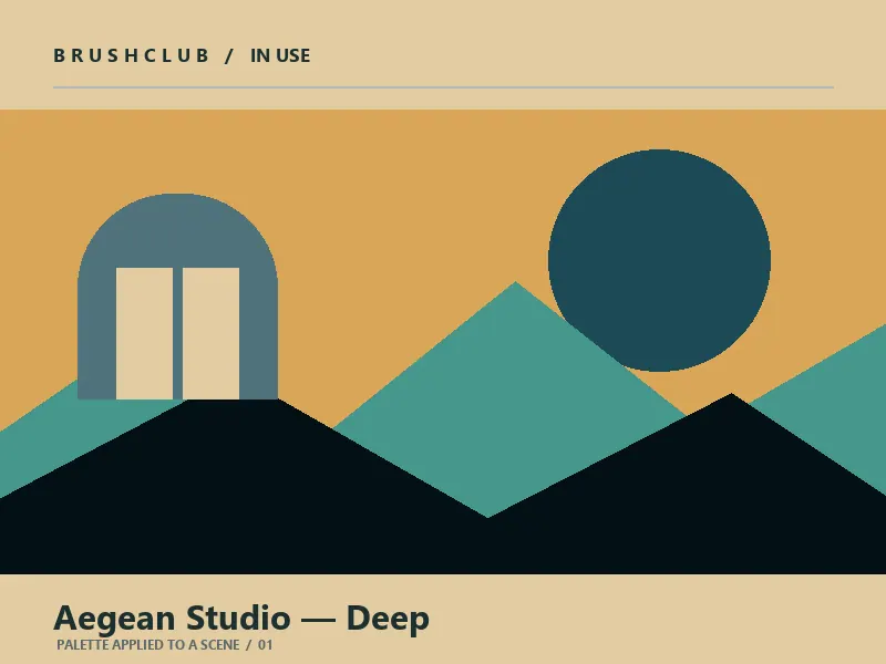 Aegean Studio — Deep palette in use