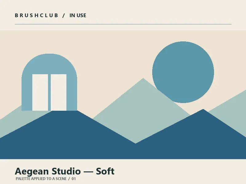 Aegean Studio — Soft palette in use