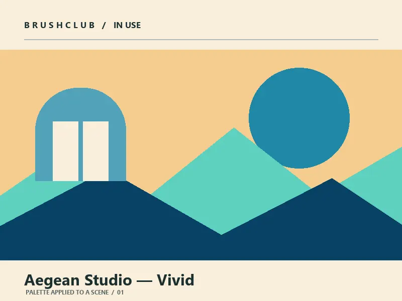 Aegean Studio — Vivid palette in use
