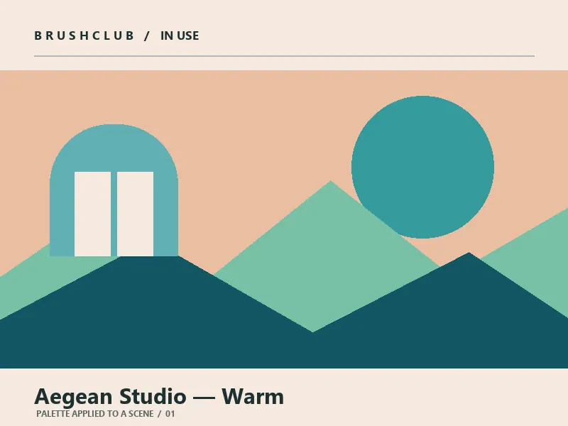 Aegean Studio — Warm palette in use