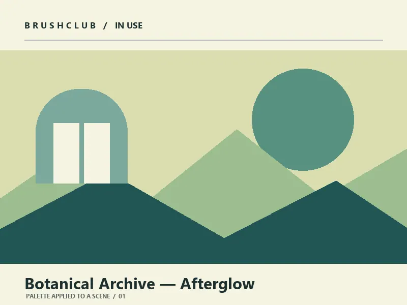 Botanical Archive — Afterglow color palette usage example 1