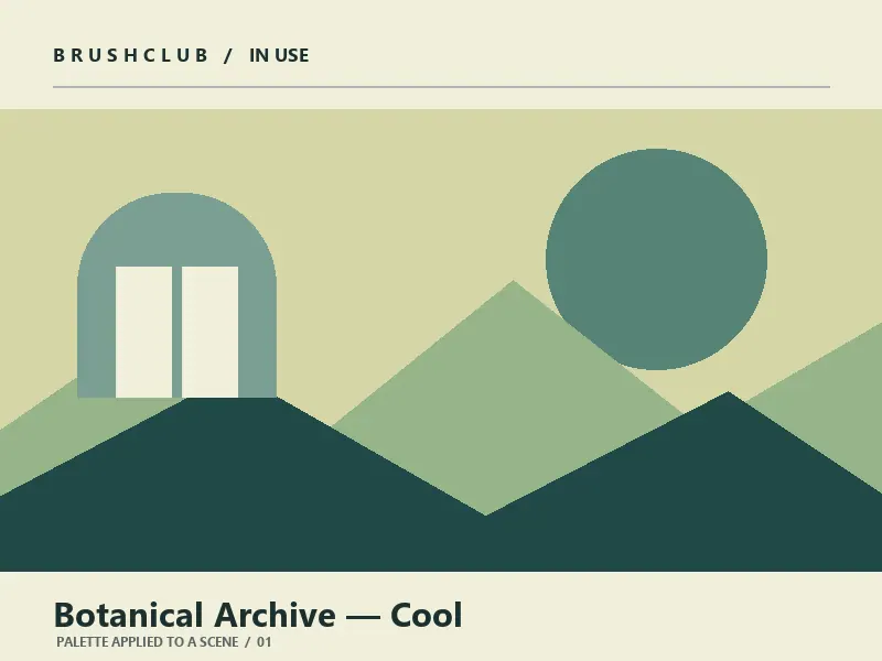 Botanical Archive — Cool palette in use