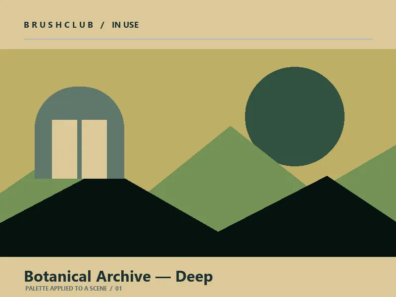 Botanical Archive — Deep palette in use