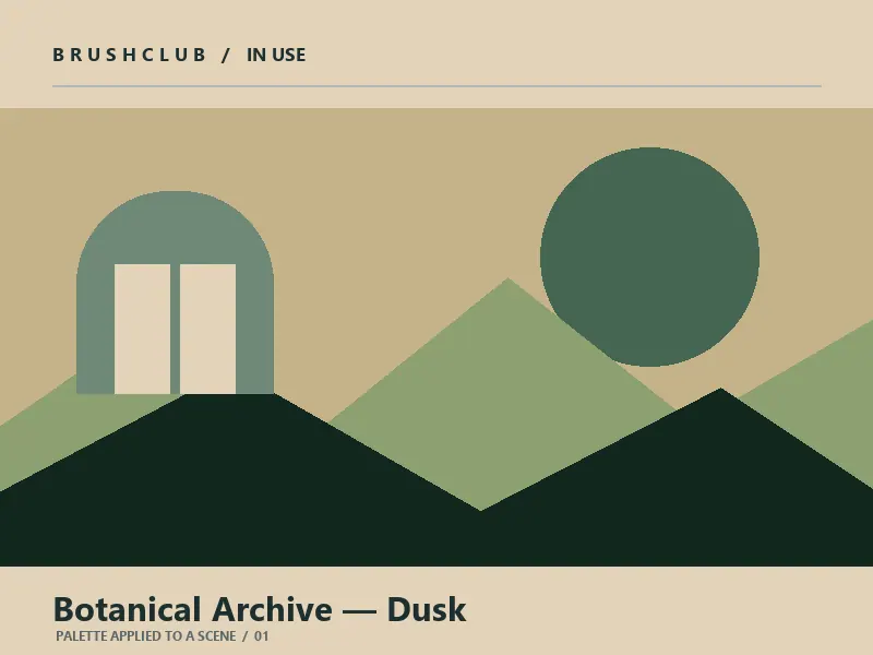 Botanical Archive — Dusk color palette usage example 1