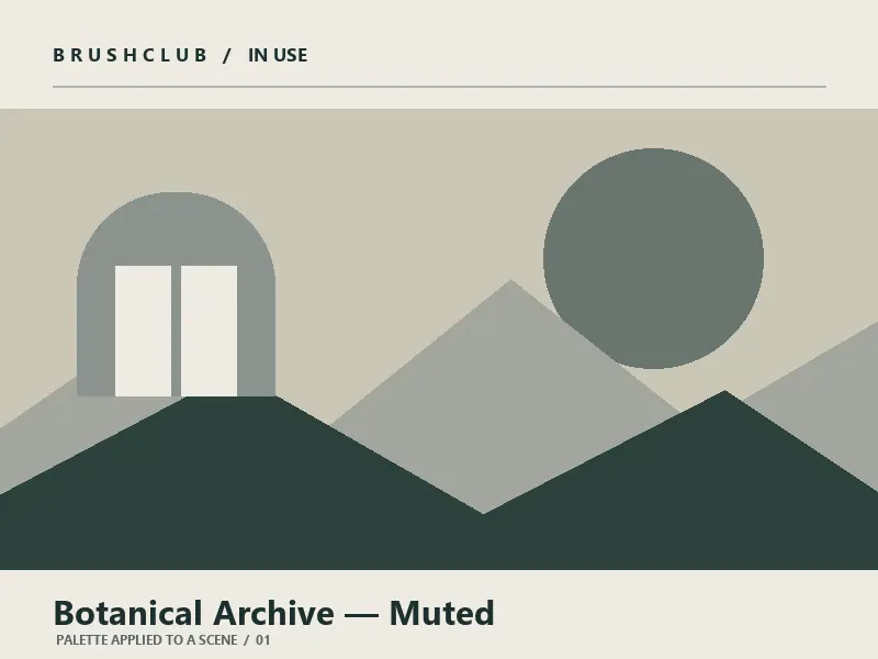 Botanical Archive — Muted palette in use