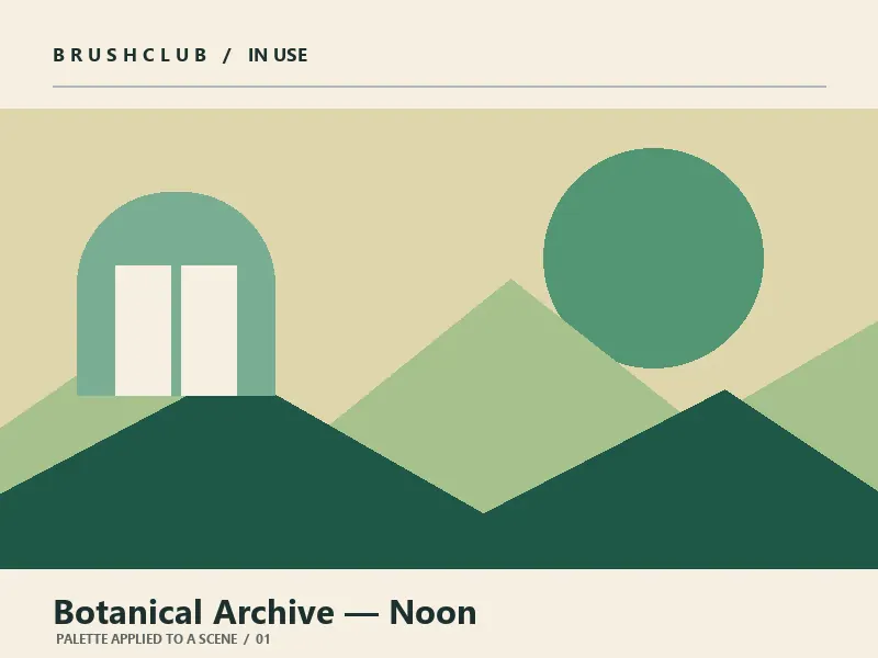 Botanical Archive — Noon palette in use