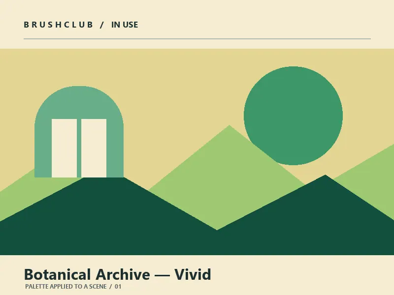Botanical Archive — Vivid palette in use