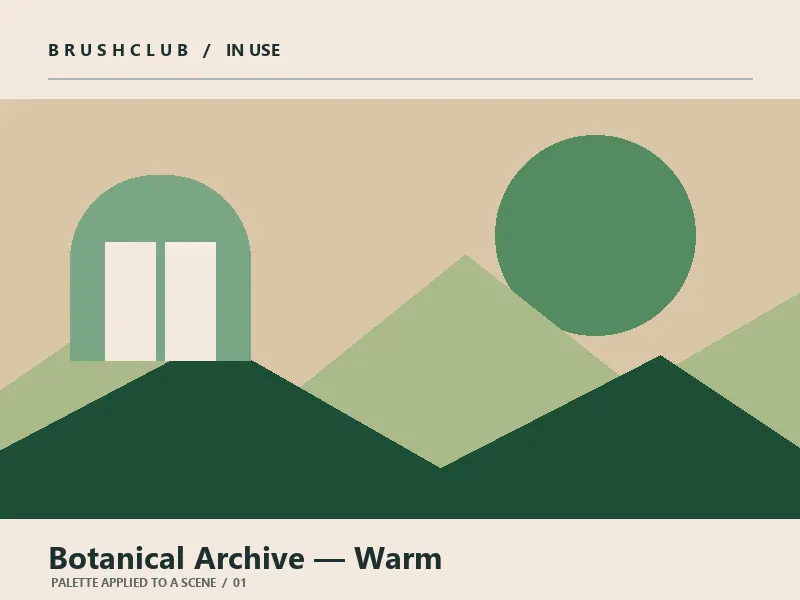Botanical Archive — Warm palette in use