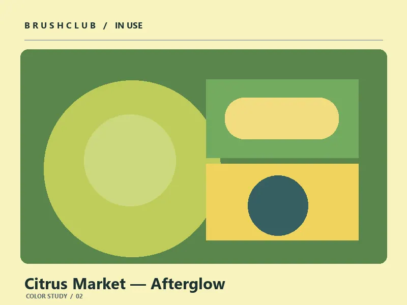 Citrus Market — Afterglow color palette usage example 2