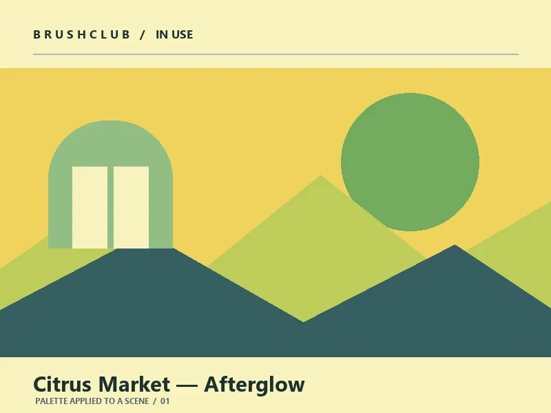 Citrus Market — Afterglow color palette usage example 1