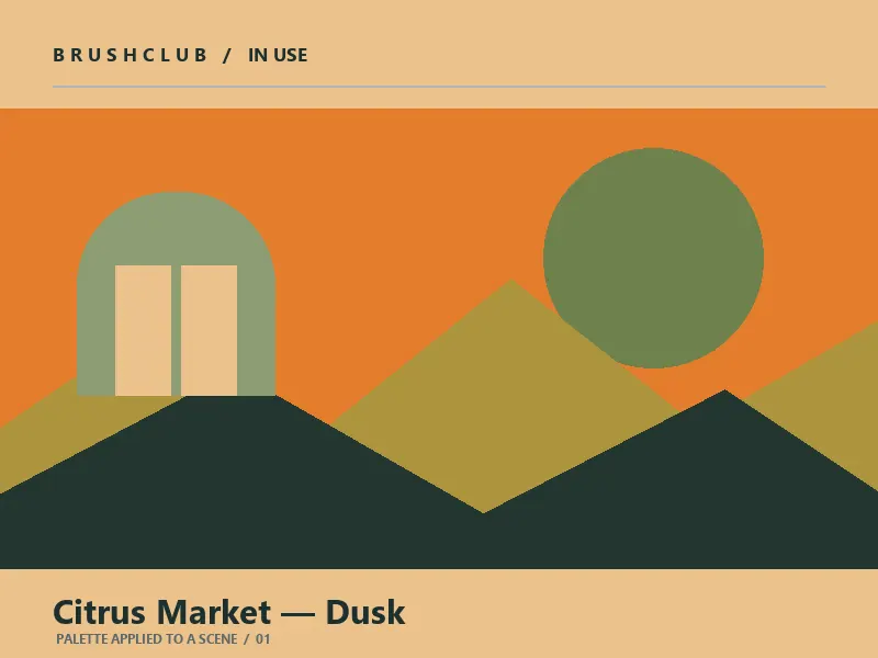 Citrus Market — Dusk color palette usage example 1