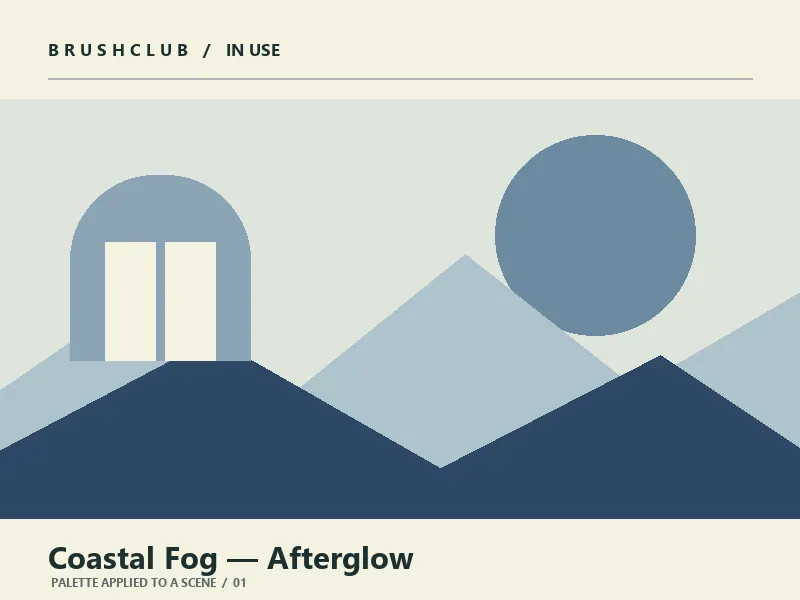 Coastal Fog — Afterglow color palette usage example 1