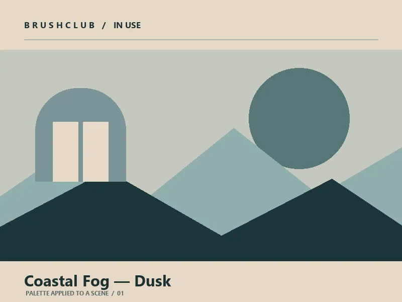 Coastal Fog — Dusk color palette usage example 1