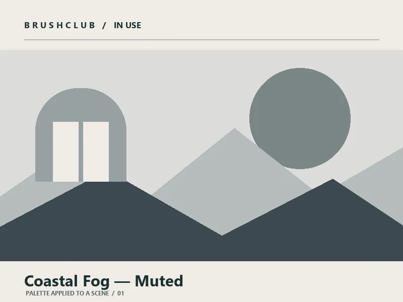Coastal Fog — Muted palette in use