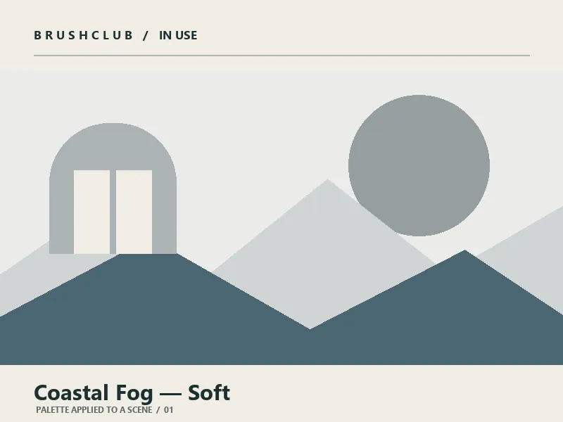 Coastal Fog — Soft color palette usage example 1