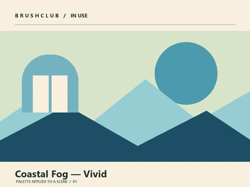 Coastal Fog — Vivid color palette usage example 1