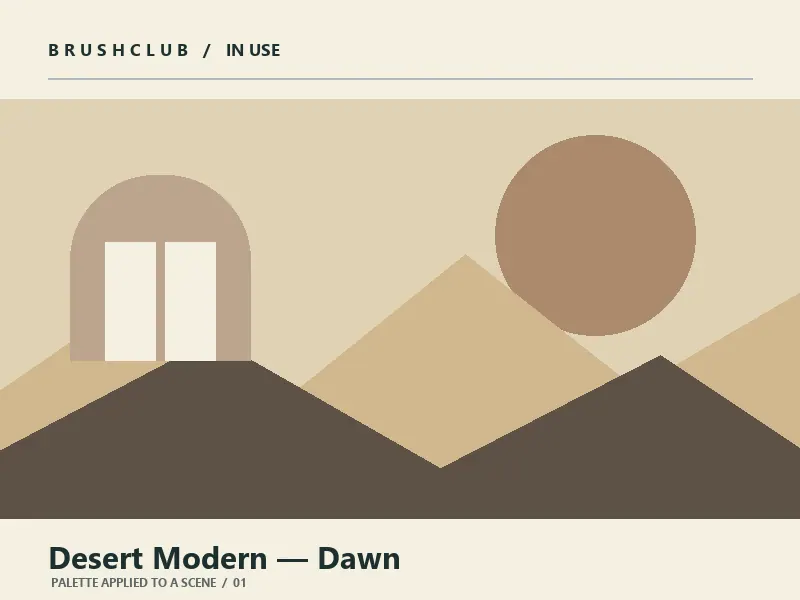 Desert Modern — Dawn palette in use