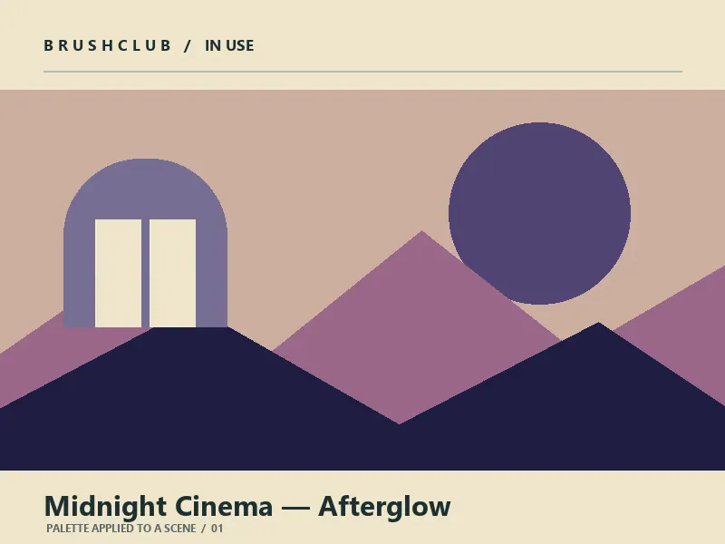 Midnight Cinema — Afterglow color palette usage example 1