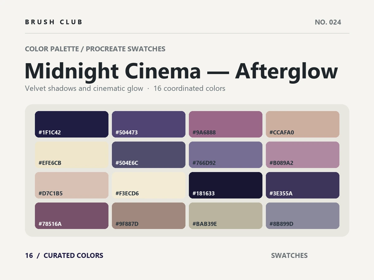 Midnight Cinema — Afterglow palette preview