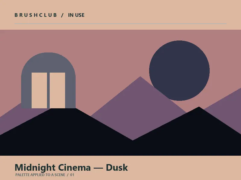 Midnight Cinema — Dusk palette in use