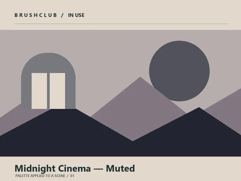 Midnight Cinema — Muted palette in use