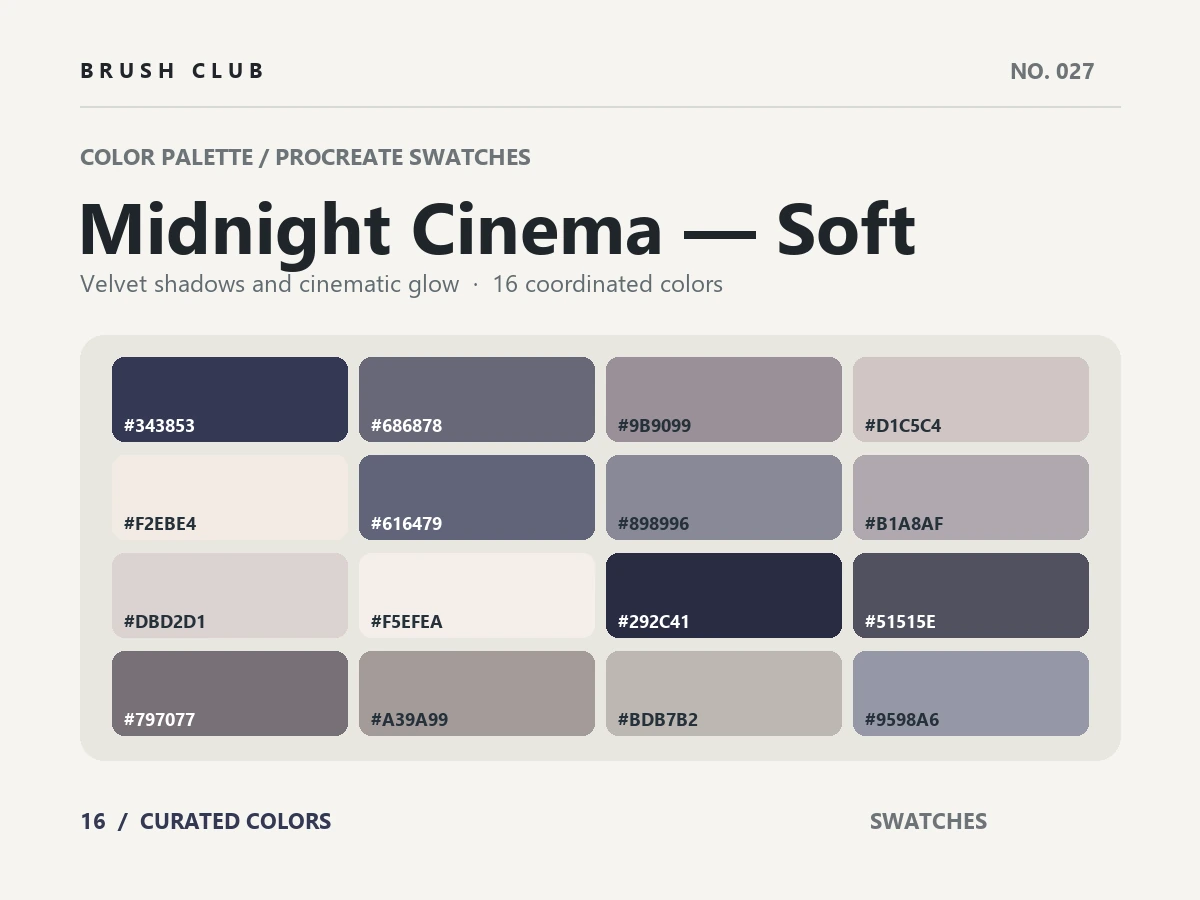 Midnight Cinema — Soft palette preview