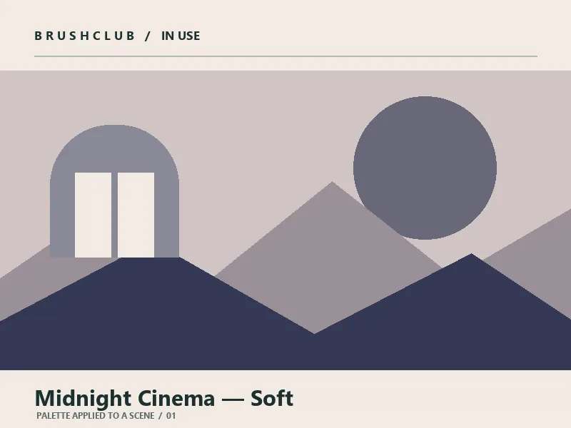 Midnight Cinema — Soft color palette usage example 1