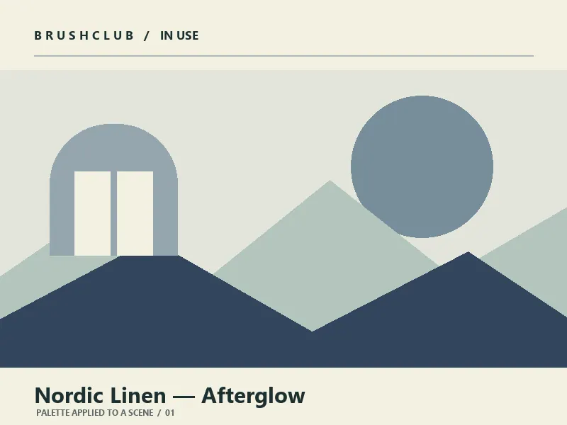 Nordic Linen — Afterglow palette in use
