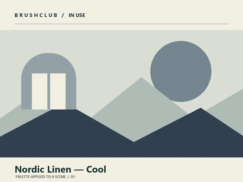 Nordic Linen — Cool palette in use